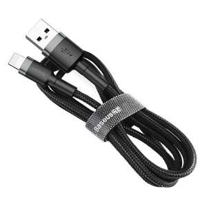 Baseus Cafule 2.4A Lightning USB-kábel 1 m (szürke-fekete)