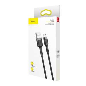 Baseus Cafule 2.4A USB-Micro USB kábel 1m, Szürke-Fekete