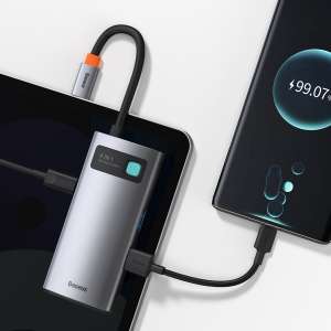 Baseus Metal Gleam Series 4 az 1-ben hub, USB-C - USB 3.0 + USB 2.0 + HDMI + USB-C PD