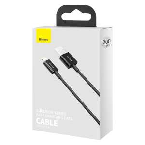 Baseus USB-kábel Lightning Superior, 2,4A, 2M, Fekete