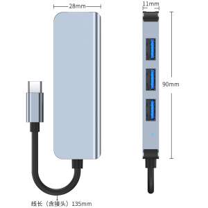 HubPro - 4 portos USB 3.0 USB HUB, 5Gbps nagy sebességű adatátvitel, Windows, Mac kompatibilis