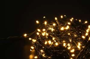 Modee Karácsonyi LED Füzér Plastic Adapteres (200LED/20m/10cm) warm
