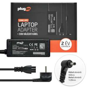 Plugon Asus laptop töltő, adapter, 19V 1.75A - 33W (notebook töltő)