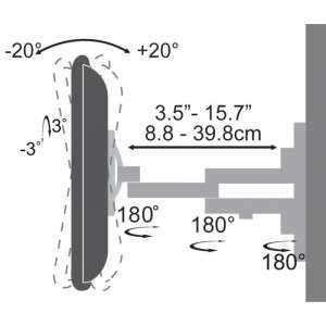 SBOX LCD-443 23“ - 55“ dupla karos fali konzol, dönthető, forgatható