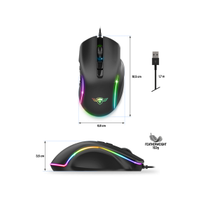 Spirit of Gamer ELITE-M30 Gaming Egér, Fekete