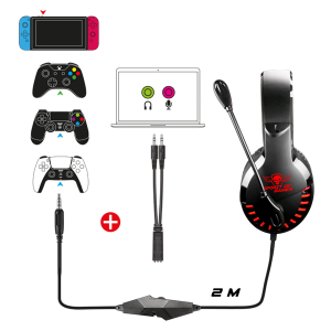 Spirit of Gamer Fejhallgató - PRO-H3 Red (MultiPlatform, Narancssárga)