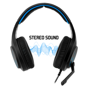 Spirit of Gamer Mikrofonos Fejhallgató EH20, PC, PS4, Xbox One kompatibilis, Nagy-párnás, Fekete