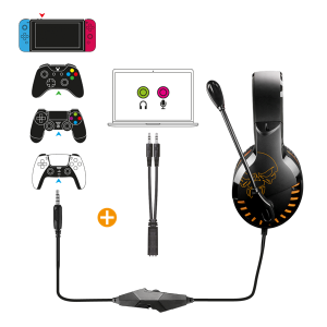 Spirit of Gamer PRO-H3 MultiPlatform Mikrofonos Gamer Fejhallgató, Narancssárga