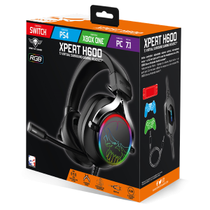 Spirit of Gamer XPERT H600 MultiPlatform Mikrofonos Gamer Fejhallgató, Fekete