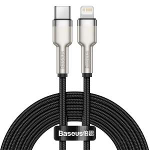 USB-C kábel a Lightning Baseus Cafule-hez, PD, 20 W, 2 m (fekete)